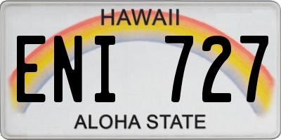 HI license plate ENI727