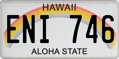 HI license plate ENI746