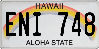 HI license plate ENI748