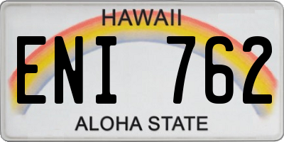 HI license plate ENI762