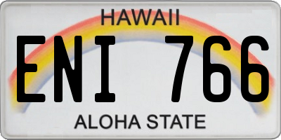 HI license plate ENI766