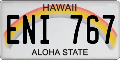 HI license plate ENI767