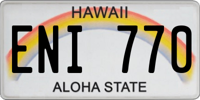 HI license plate ENI770
