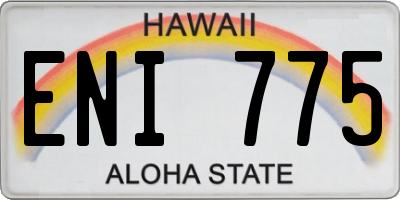 HI license plate ENI775