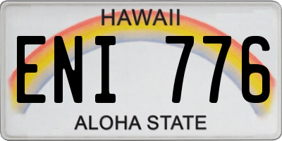 HI license plate ENI776