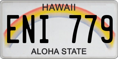 HI license plate ENI779