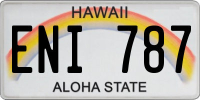 HI license plate ENI787