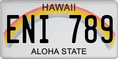 HI license plate ENI789
