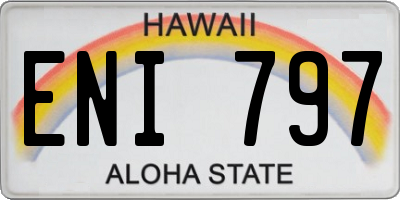 HI license plate ENI797