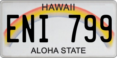 HI license plate ENI799