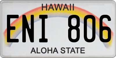 HI license plate ENI806