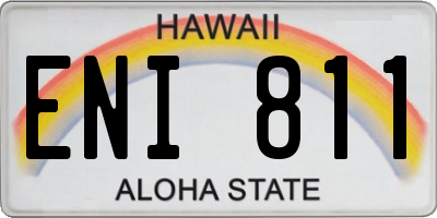 HI license plate ENI811