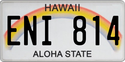 HI license plate ENI814