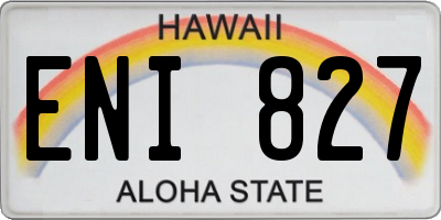 HI license plate ENI827
