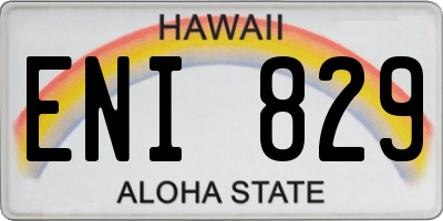 HI license plate ENI829