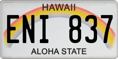 HI license plate ENI837