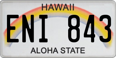HI license plate ENI843