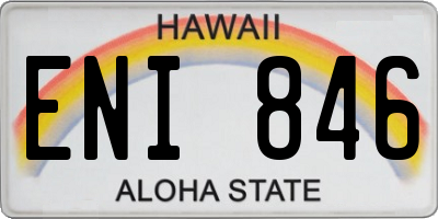 HI license plate ENI846