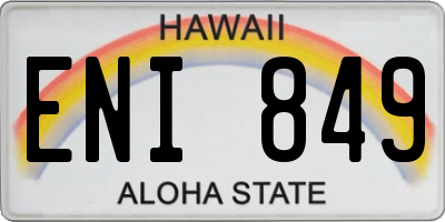 HI license plate ENI849