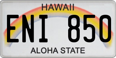 HI license plate ENI850