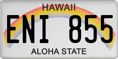 HI license plate ENI855