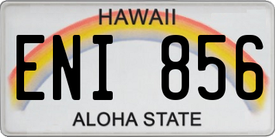 HI license plate ENI856