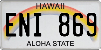 HI license plate ENI869