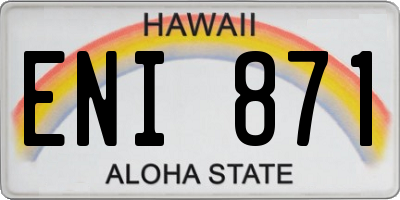 HI license plate ENI871