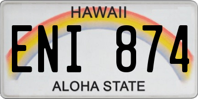 HI license plate ENI874