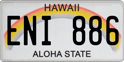 HI license plate ENI886