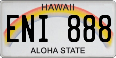 HI license plate ENI888
