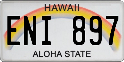 HI license plate ENI897