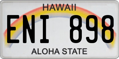 HI license plate ENI898