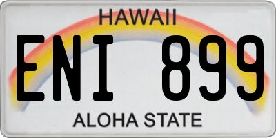 HI license plate ENI899