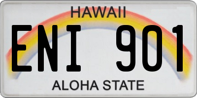 HI license plate ENI901