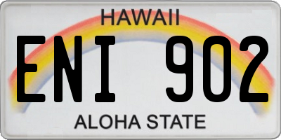 HI license plate ENI902