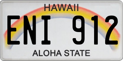 HI license plate ENI912
