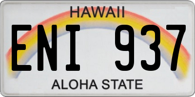 HI license plate ENI937