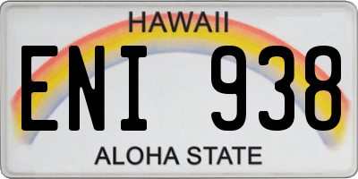 HI license plate ENI938