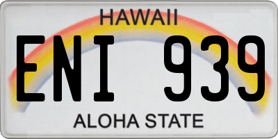 HI license plate ENI939
