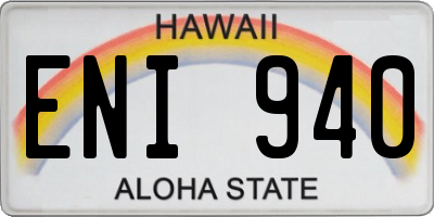 HI license plate ENI940