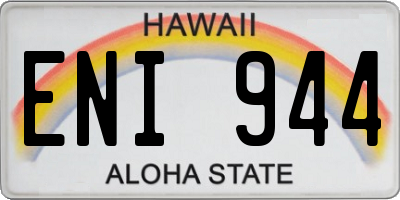 HI license plate ENI944