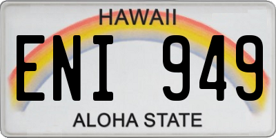 HI license plate ENI949