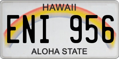 HI license plate ENI956