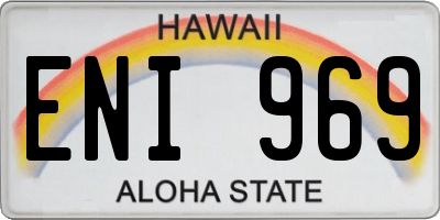 HI license plate ENI969