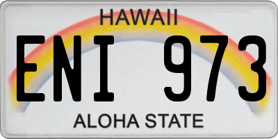 HI license plate ENI973