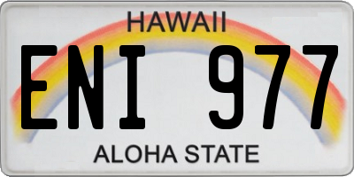 HI license plate ENI977