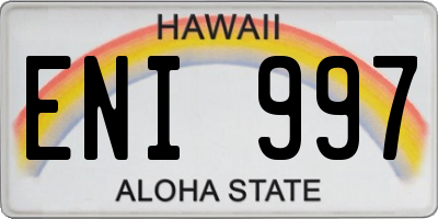 HI license plate ENI997