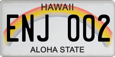 HI license plate ENJ002