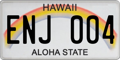 HI license plate ENJ004